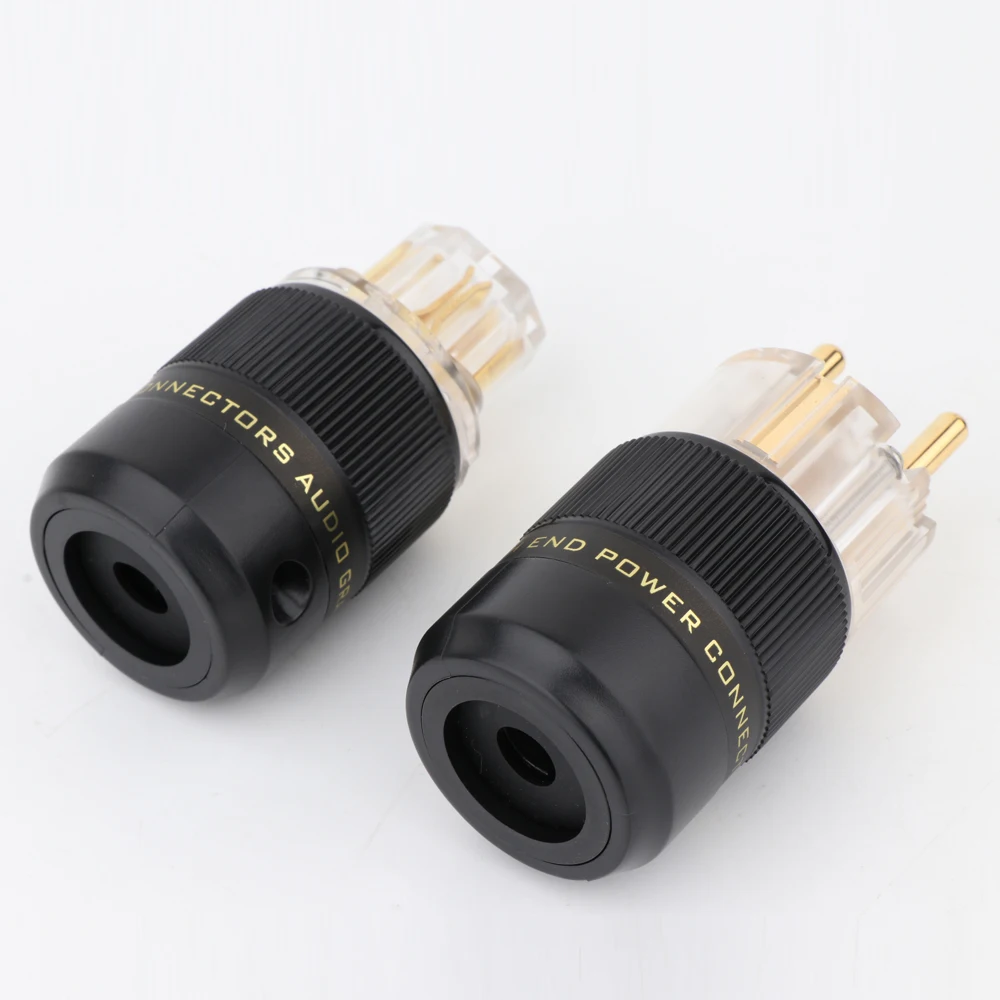 موصل قابس طاقة Schuko مطلي بالذهب ، قابس إناث IEC C15 ، صوت هاي انش ، عرض من TG ، زوج واحد