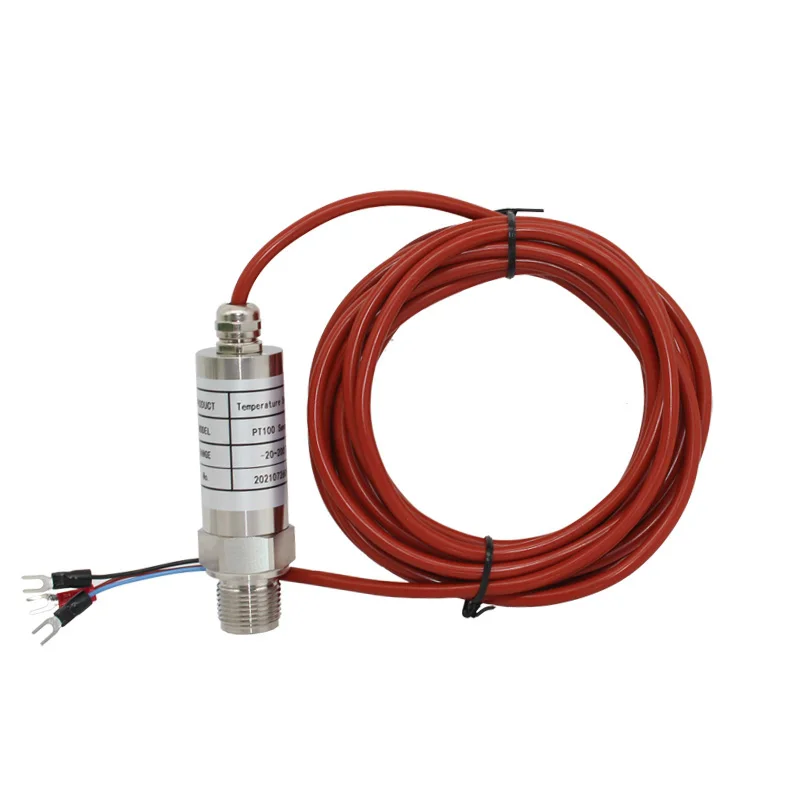 -20~200'C Immersion waterproof PT100 thermal sensor RTD temperature resistance with silicone cable which anti corrosion