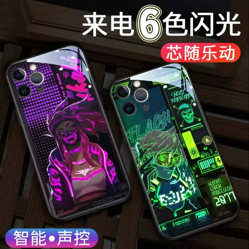 Luminous Glass LED Call Light Flash Up Phone Cases For Oneplus 12 11 10 Pro 9 9RT 8 7 10T Pro 6T Nord N10 5G Smart Control Cover