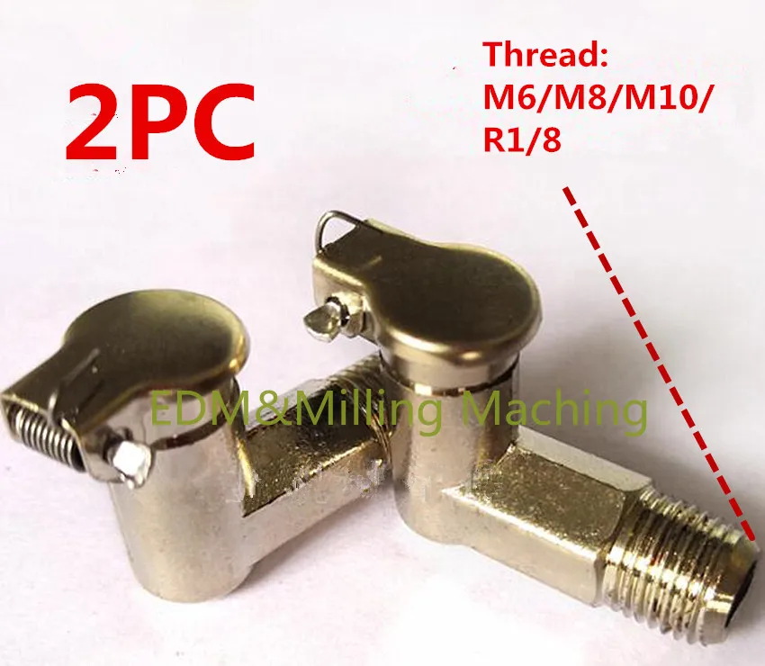 2PC Spring Cover Oil Cup L-shaped Right Angle Flip Cover Oil Nozzle M6 M8 M10 R1/8 For Lathe EDM Sparks Drill Milling Machine