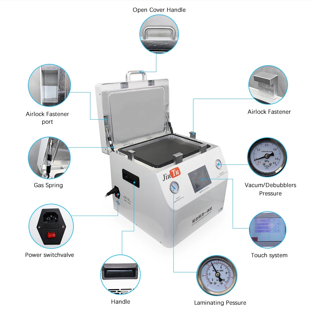 LCD Repair Vacuum OCA Lamination Debubble Machine For iPad 12.9 Inch Front Glass LCD Screen Refurbish Tool Kit