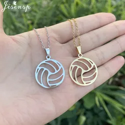 Fashion Casual Volleyball Necklace Women Men Ball Pendant Sports Jewelry Stainless Steel Football Necklaces Fans Best Gifts