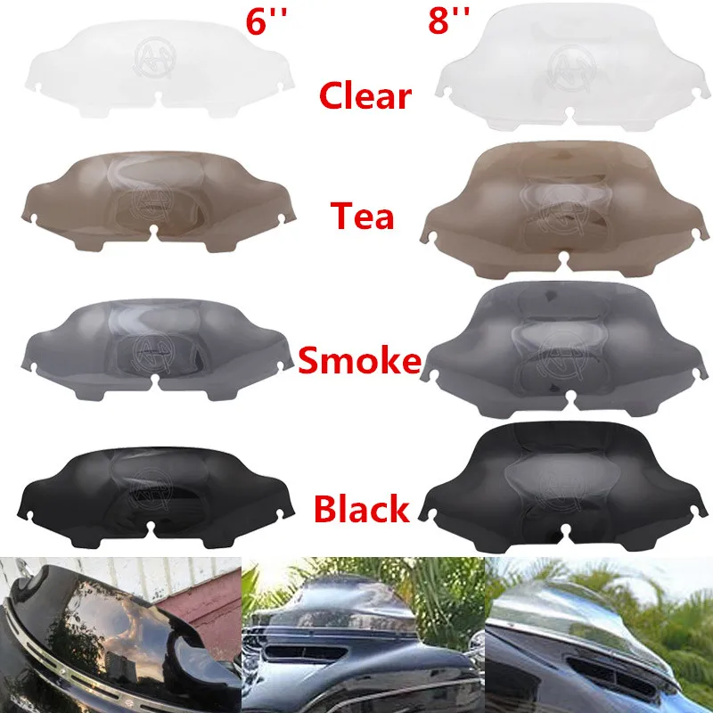 Motocykl 6 ''/8" czarny/dymny/przezroczysty owiewka szyby przedniej szyba przednia dla Harley Electra przemieszczanie się po ulicy FLHX Touring 1996-2013