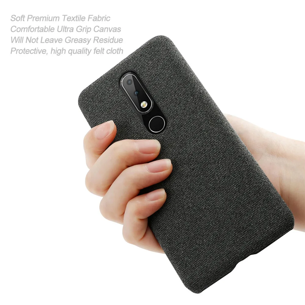 Cloth Cases For Nokia 6.1 Plus Case Slim Retro Cloth Hard Cover for Nokia X6 2018 Nokia6.1 Plus TA-1099, TA-1103, TA-1083, 1099