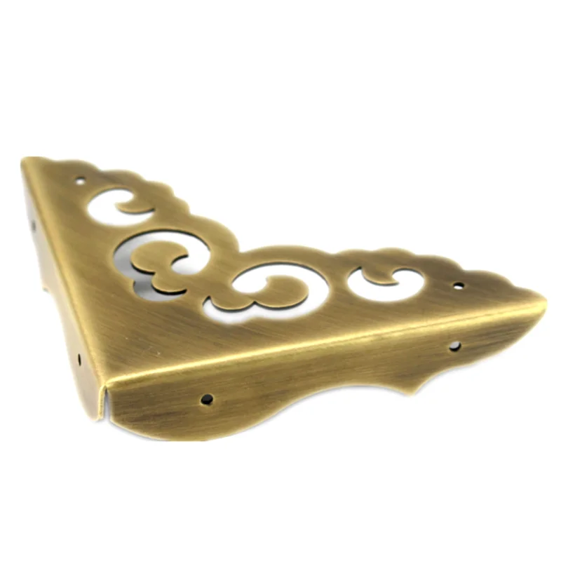 4pcs Antique Chinese Brass Corner Bracket Furniture Desk Cabinet Jewelry Box Wooden Case Decorative Hardware Part