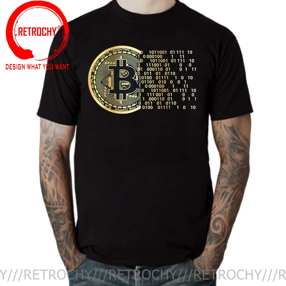 Bitcoin Shirt Cryptocurrency Crypto Miner Bitcoin BTC Crypto Design T-Shirt Men Alternative Punk Bitcoin Coin T Shirt Oversized