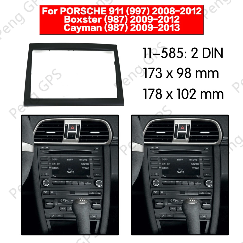 

2 DIN Car Radio stereo Fitting installation Trim Kit adapter fascia For PORSCHE 911 (997) Boxster (987) Cayman (987) frame Audio