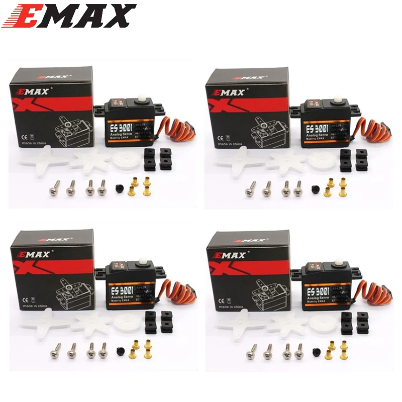 

4pcs Emax ES3001 Standard 43g Servo RC Parts ABS Analog Servo For Helicopter Airplane Part Wholesale