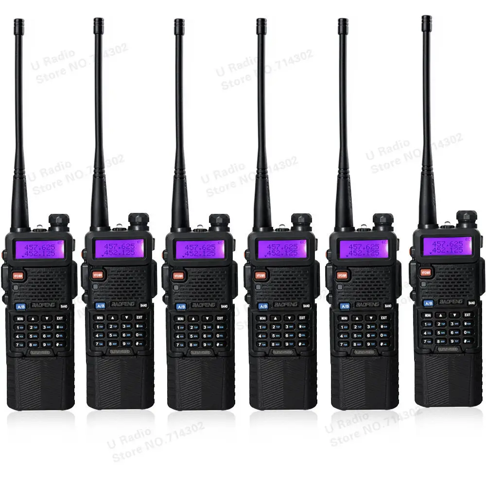 6PCS BaoFeng UV-5R Dual UHF/VHF Radio Transceiver 3800mah Battery Walkie Talkie