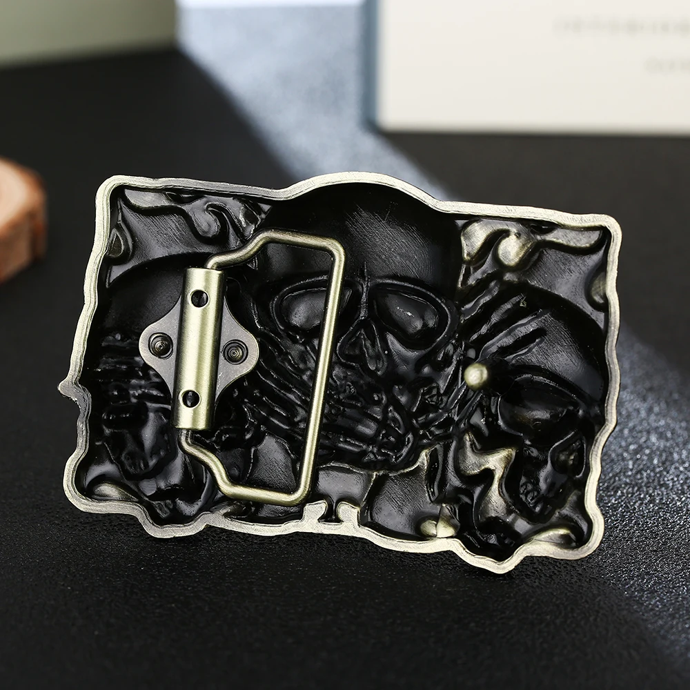 Western Cowboy Zinc Alloy Ghost Head Belt Buckle