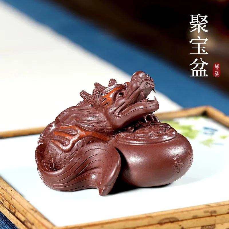 |articles GuYue hall yixing purple sand tea to keep play kung fu tea tea table accessories purple clay dragon cornucopia