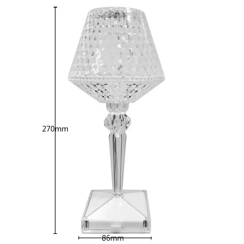 Nova lâmpada de cristal acrílico kartel diamante luzes mesa usb recarregável decoração iluminação para restaurante romântico luz da noite