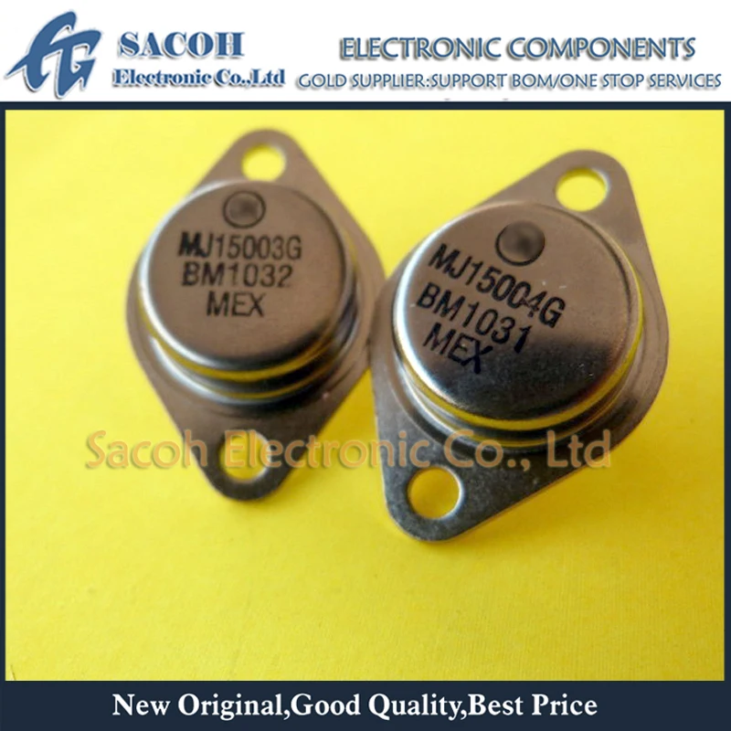 

New Original 1Pairs(2Pcs)/Lot MJ15003G MJ15003 + MJ15004G MJ15004 TO-3 20A 140V Silicon Power Transistor