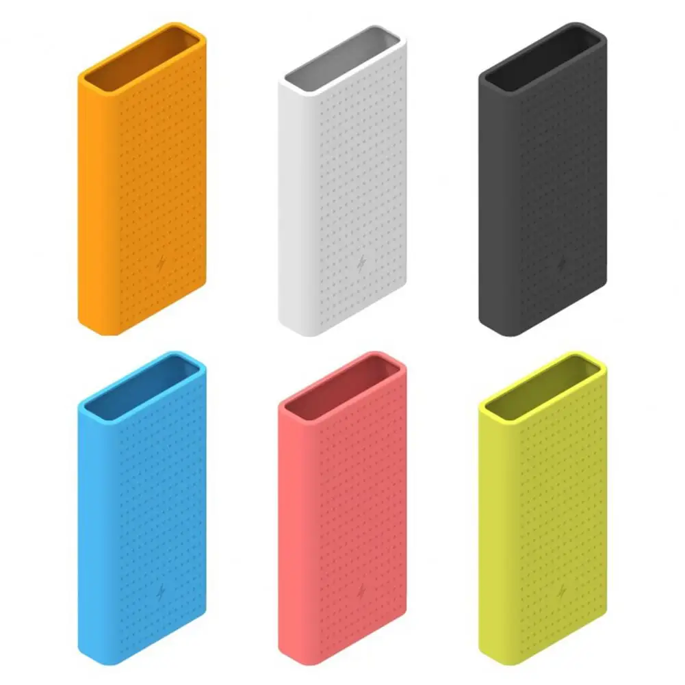 Dust Proof Solid Color Soft Silicone Case Protective Cover for 20000mAh Power Bank