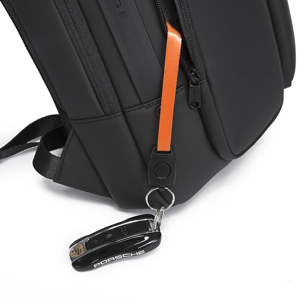 BANGE-Mochila con compartimento multifuncional para hombre y mujer, morral con diseño curvo minimalista para ordenador portátil de 15,6 pulgadas,