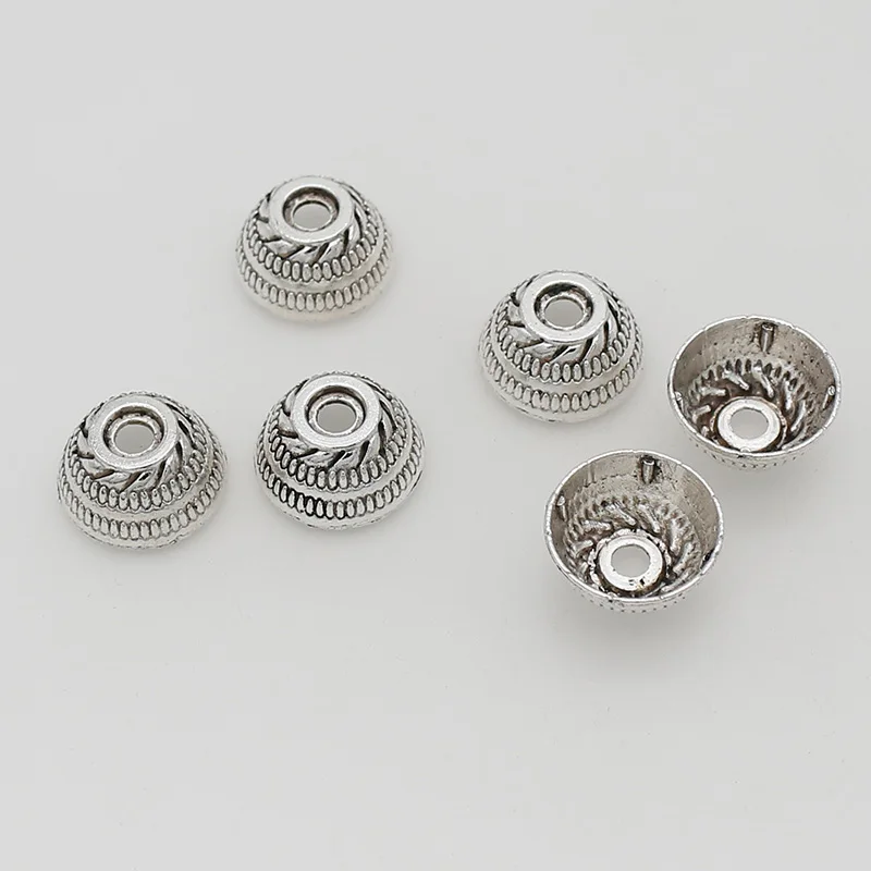30pcs/lot Retro Bowl Type Big Hole Tassel Caps Bowl Shape 15mm Manual Cover Caps End Spacer Trays DIY Jewelry Accessories