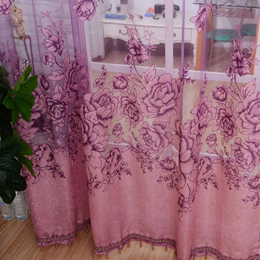 [Only One Piece Not a Pair] Tulle Curtains Bedroom Balcony Living Room Blackout Curtains Decorative Kitchen Curtains Decorative