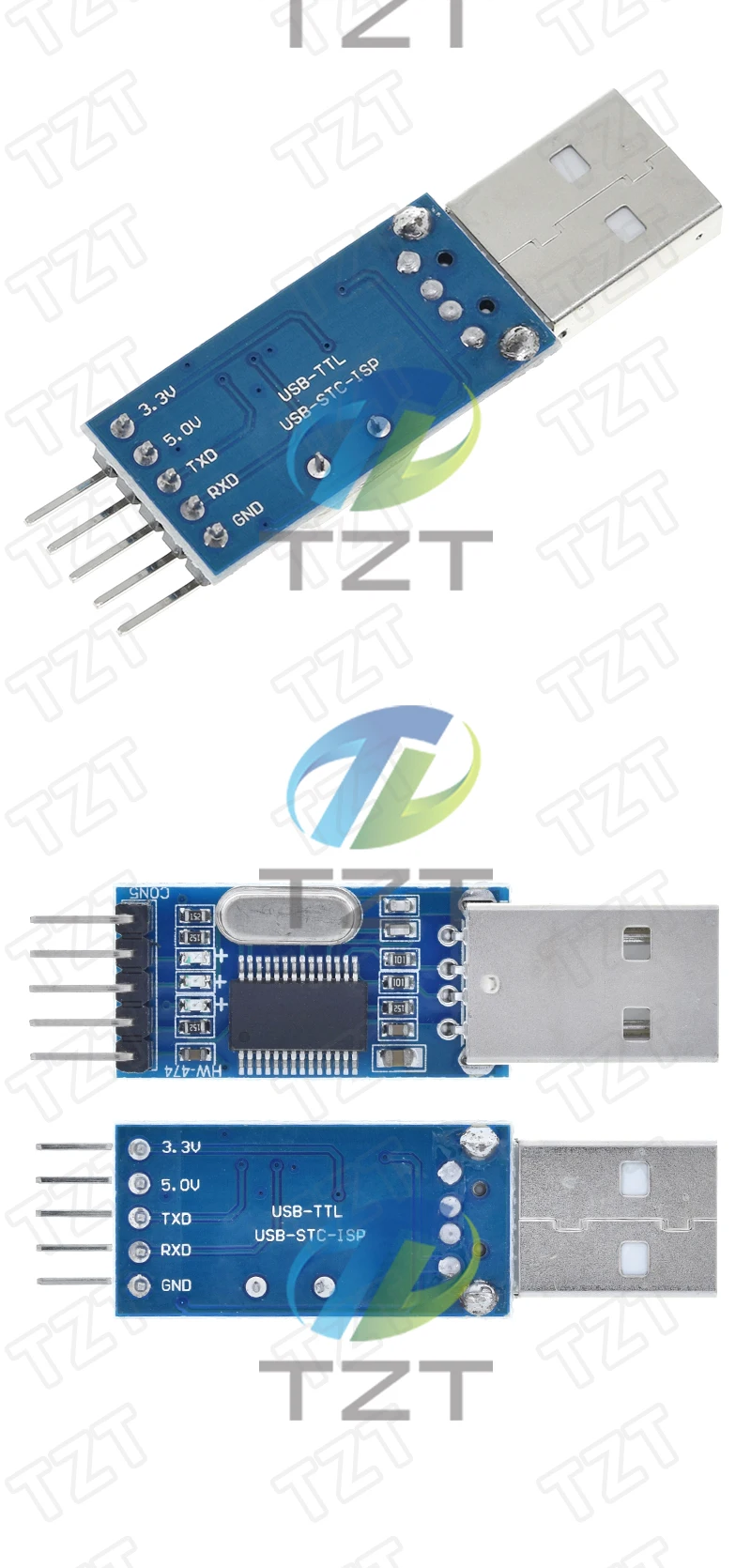 TZT 1/2/5 Stück PL2303 USB zu RS232 TTL Konverter Adapter Modul/USB TTL Konverter UART Modul CH340G CH340 Modul 3,3V 5V Schalter – Detail 6