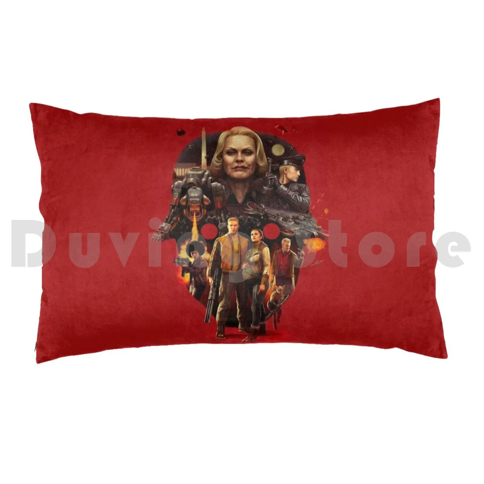 Wolfenstein 2 : Elite Soldat Shape Collage Pillow Case Printed 35x50 Wolfenstein 2 New Colossus Machinegames