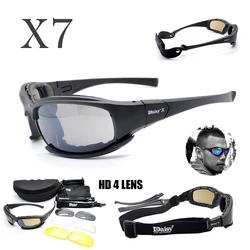 Daisy – lunettes de soleil polarisées X7 pour hommes, 4 lentilles, tactique, Airsoft, tir militaire, randonnée en plein air, chasse, protection