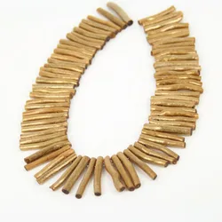 APDGG 3-6x38-40mm Top Drilled Golden Coral Double Stick Points Crown Crystal Beads