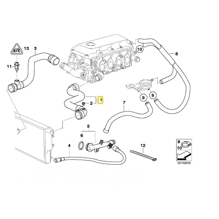 11531436407 Radiator Upper Hose For Bmw 316 / 318 E46