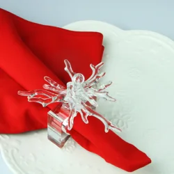 Free Shipping Acrylic Coral Napkin Ring, Bulk Napkin Holder For Wedding 4 Pc Qn22010708
