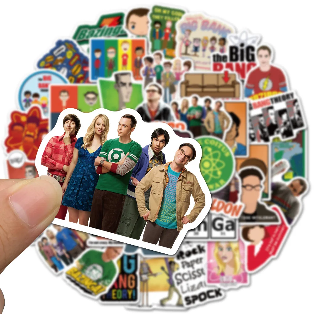 50PCS TV Show The Big Bang Theory Stickers Laptop Guitar Luggage Skateboard Bike Car Waterproof Graffiti Sticker Decal Toy