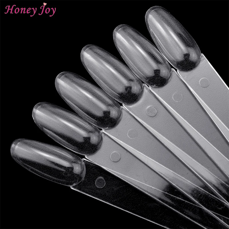 50pcs Oval False Display Nail Art Fan Wheel Practice board Tip Sticks for Dipping Powder Colors UV Gel Nail Polish Display Chart