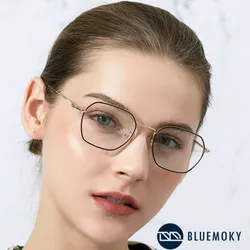 BLUEMOKY Anti Blue Light Glasses Frame Men Women Alloy Square Myopia Optical Eyewear CR-90 Lens Computer Gaming Spectacle Frames