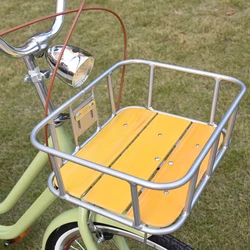 City Bike Retro Bicycle Basket Panniers Front Carrier Basket Aluminum Alloy Motorcycle Basket Bicycle Part Silver