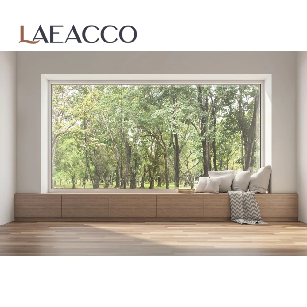 Laeacco Photo Backdrops Gray Chic Wall Swing Baby Armchair French Window Room Interior Photo Backgrounds Photocall Photo Studio