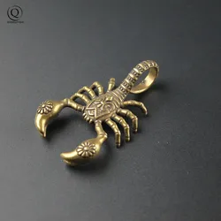 Handmade Solid Copper Scorpion Keychain Brass Key Chains Pendants Vintage Creative Personality Keyring Mascot Key Holder Jewelry