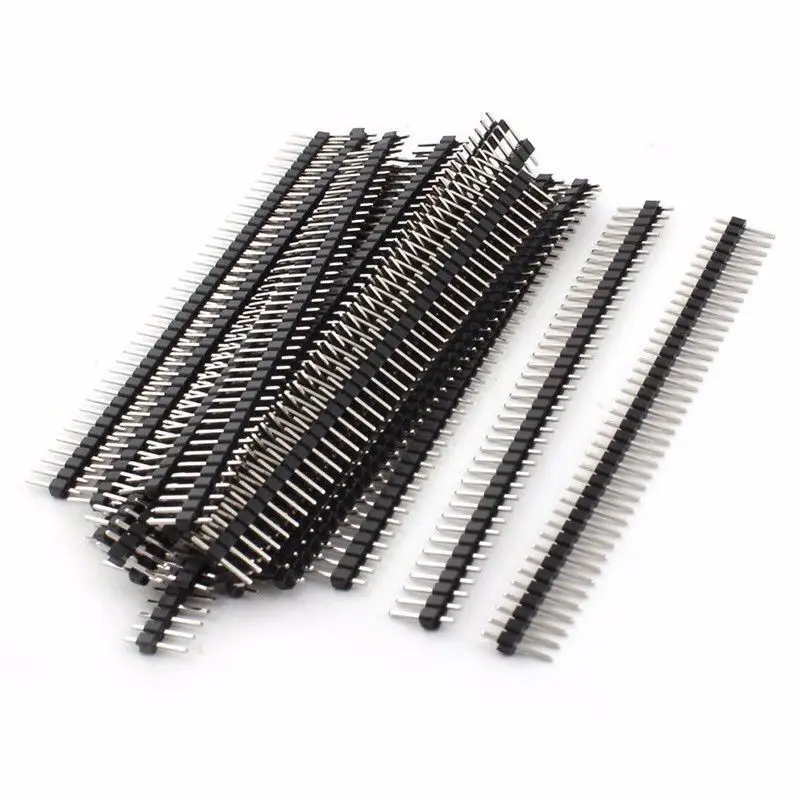 

10PCS 40 Pin Single Row Male 2.54 Breakable 40Pin Header 40P Connector Strip for Arduino Black