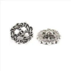 Zinc Based Alloy Metal Sewing Shank Buttons for Kids DIY Circle Ring Celtic Knot Carved Garment Accessories 17mm Dia., 10 PCs