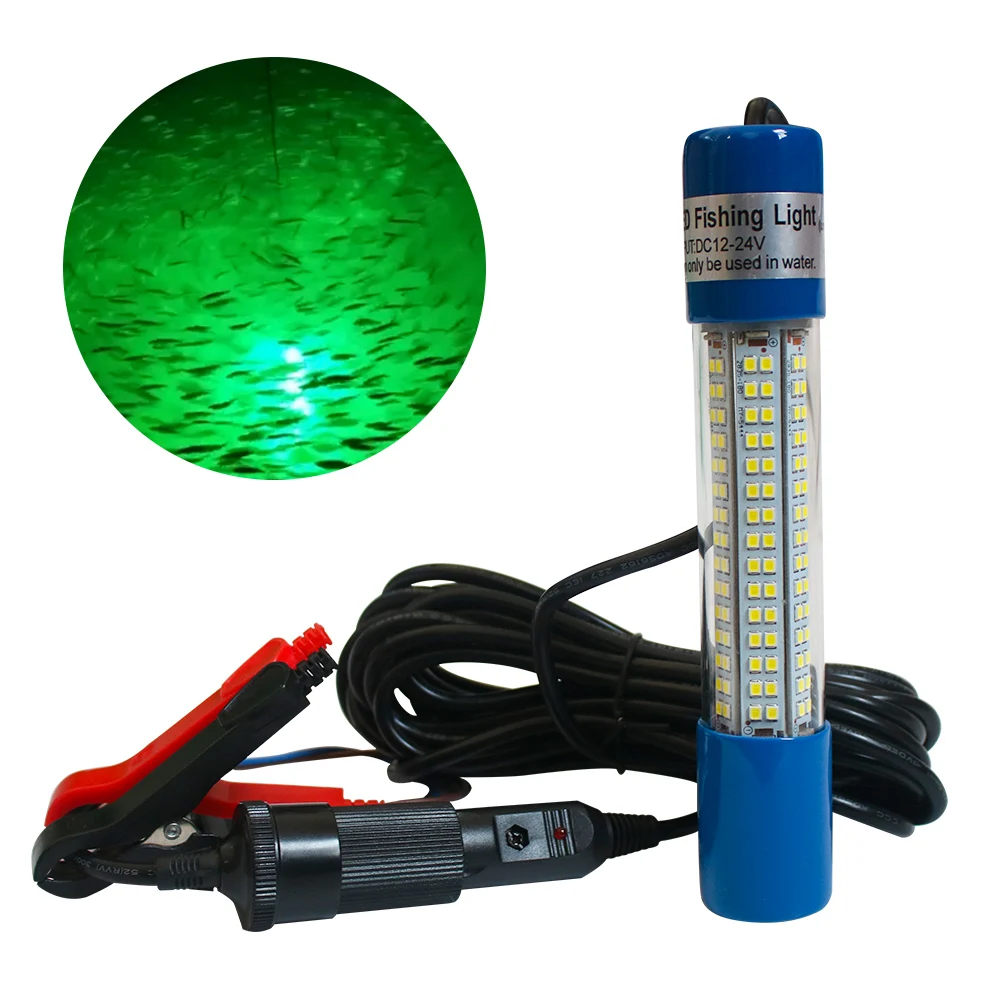 12v 8W 180 LED 1000 lumen lumen night bait underwater fishing boat deep underwater light with battery clip