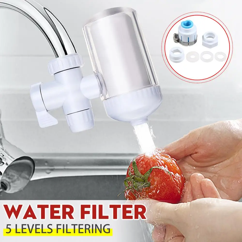 5 Levels Filtering Ceramic Water Filter Washable Purifier Durable Healthy Tap Faucet Home House Kitchen Family Health Drinking