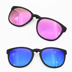 Model No TJ008 Single Clip on TAC Polarized Retro Sunglasses for Myopia Presbyopia Eyeglasses Extra Clipping Colorful Lenses