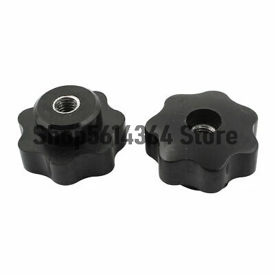 M4M5M6M8M10 Female Thread Through Hole Star Head Screw Clamping Knob Grip Black 2pcs