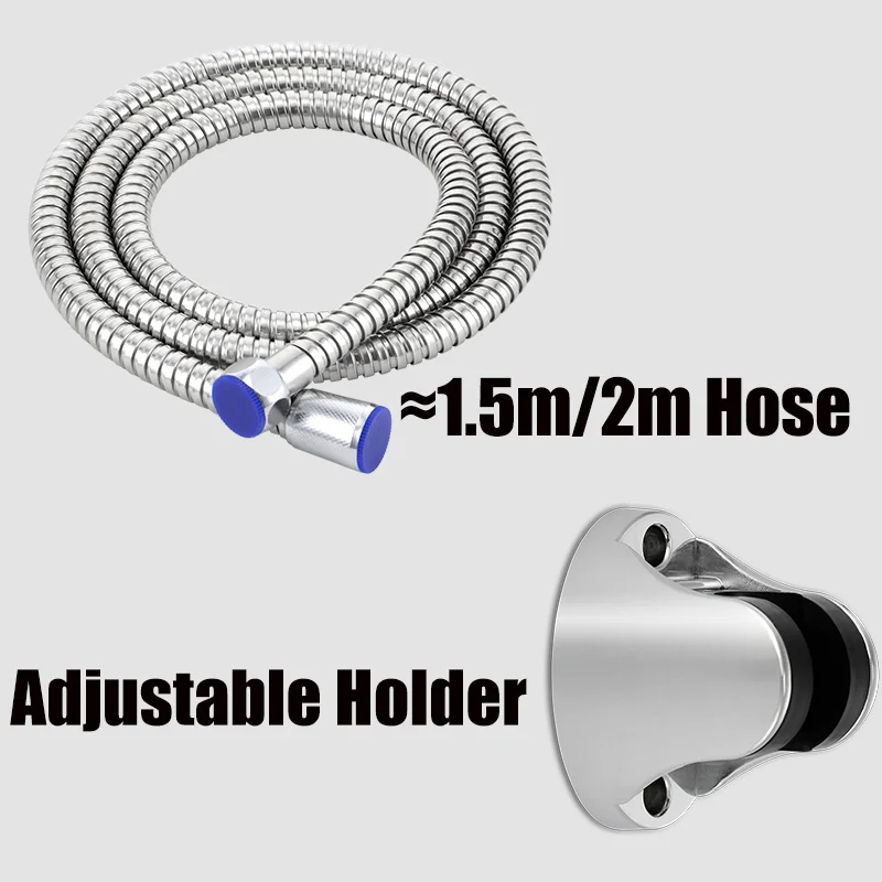 Zhangji 5 Function Round Rain Shower Head Set with Shower Hose Shower Holder For Bathroom Top Quality Two colors Send Randomly