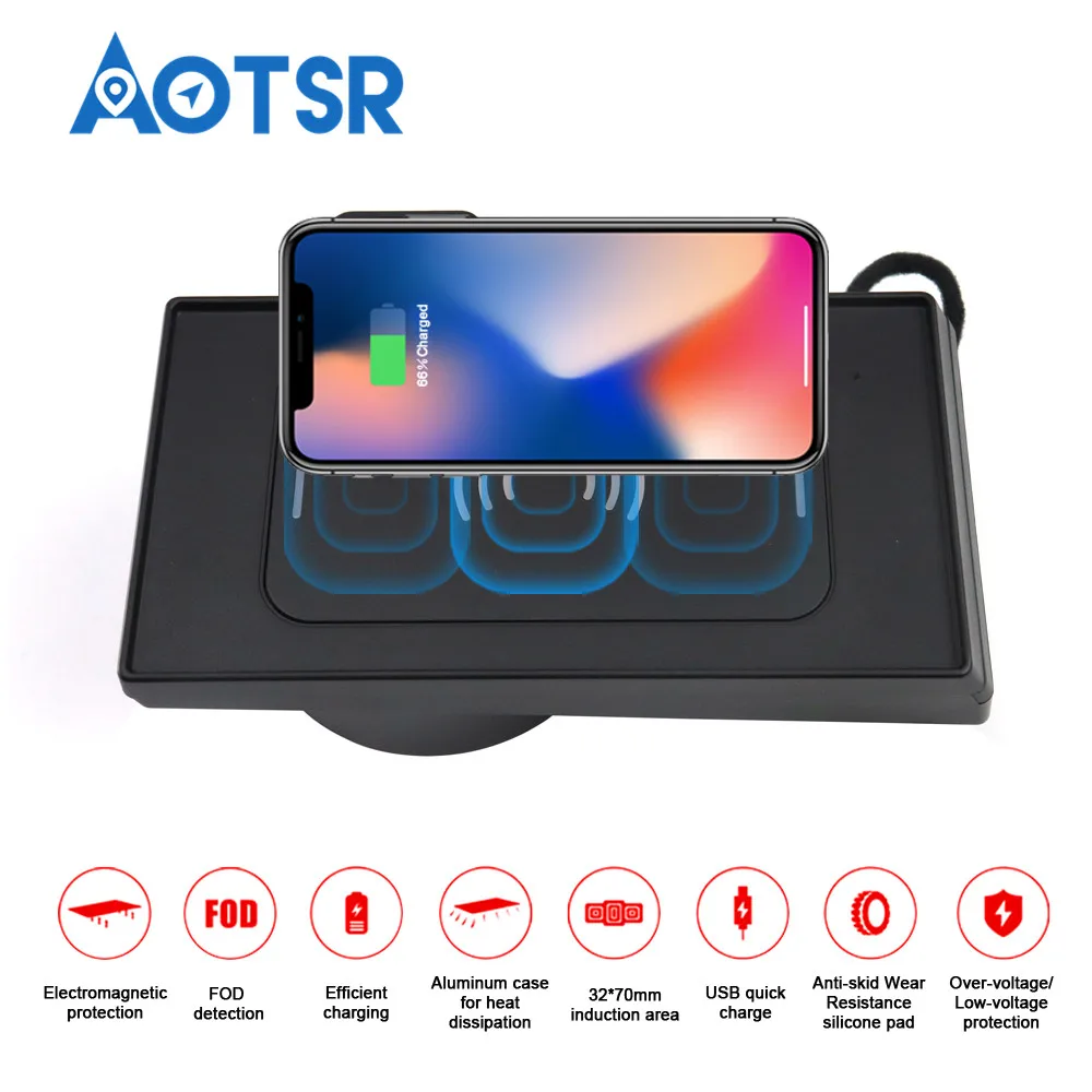 Wireless car charger for BMW X5 2017-2018 Intelligent Infrared fast charger wireless for Car Mobile Phone charger wireless radio