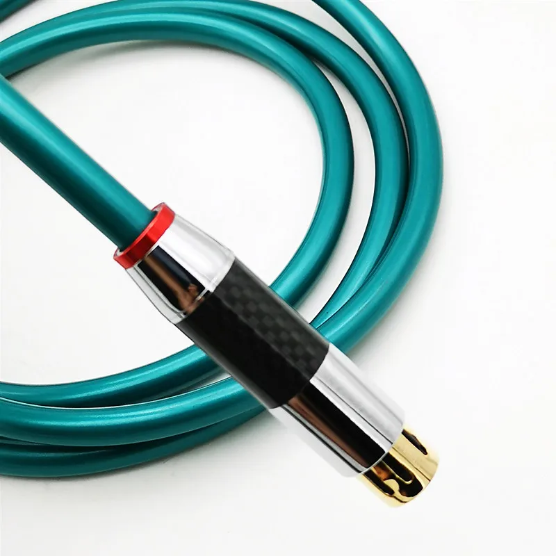 Hi-End  A Pair Of Green Ortfon OCC Balanced Signal  Cable With Carbon Fiber 3pins XLR Balanced cable