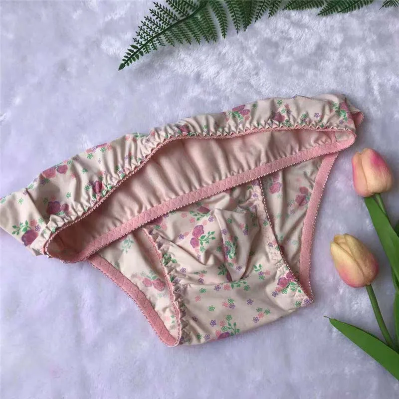 Mens  Printed Briefs Underwear Sissy Convex Pouch Panties Underwear Underpants Bikini Sexy Lingerie Gays Underwear