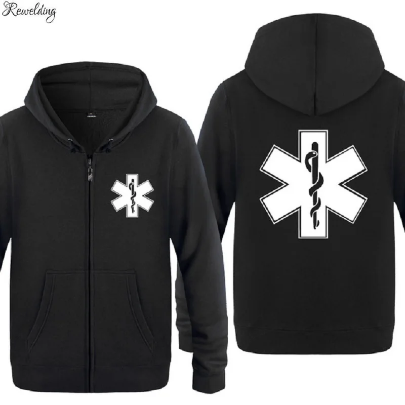 EMT Emergency Ambulance Printed Hoodies Men Brand Fleece Long Sleeve Mens Jacket Sweatshirt Coat Winter Hoody Moletom Sudaderas