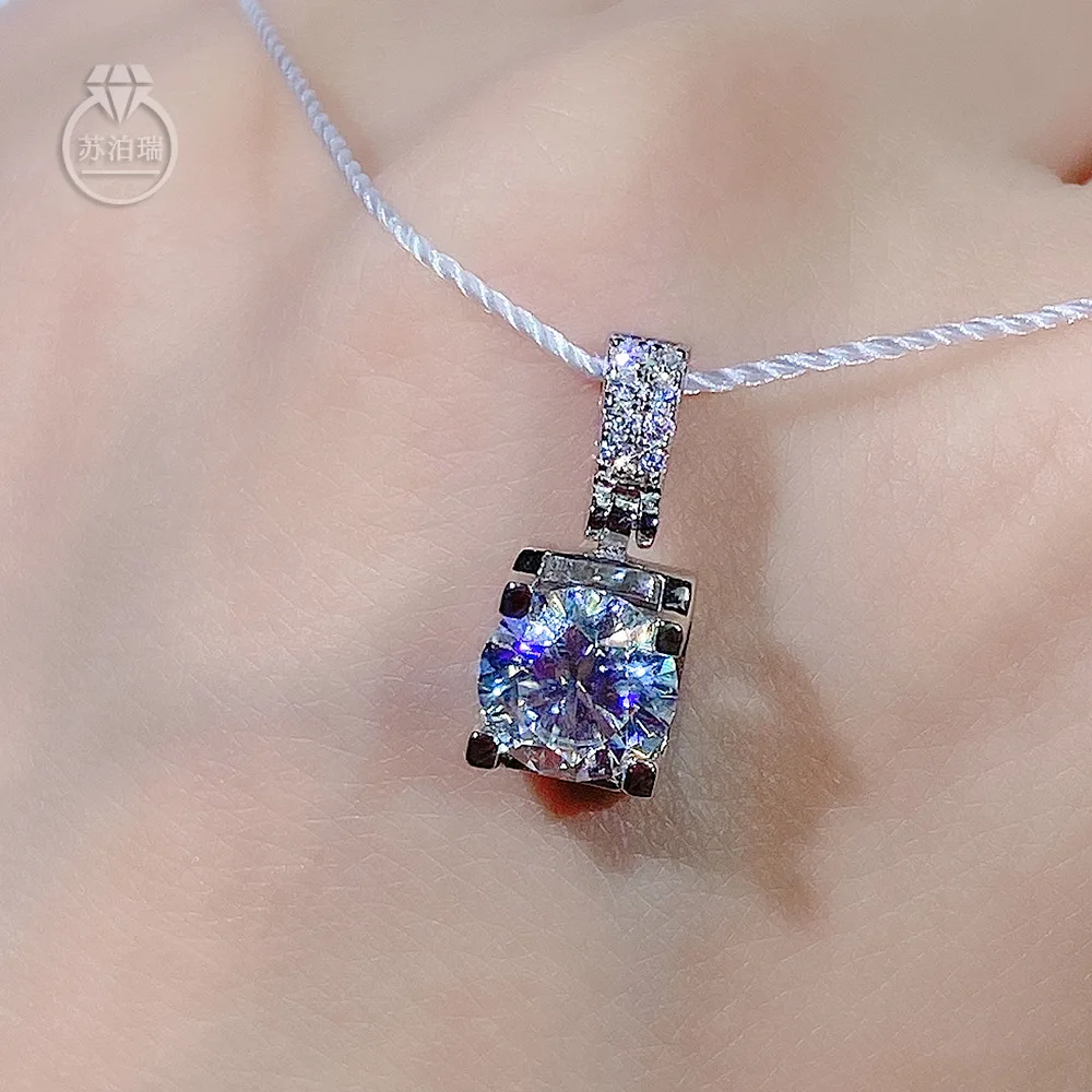 

Подвеска из настоящего муассанита 0,5CT 1CT Синтез Алмазная подвеска обручальное элегантное свадебное ожерелье для женщин подарок на годовщину