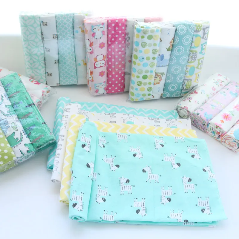 

4Pcs/Lot 100% Cotton Flannel Receiving Baby Blanket Soft Muslin Diapers Newborn Swaddle Blanket 76*76CM Baby Blankets Newborn