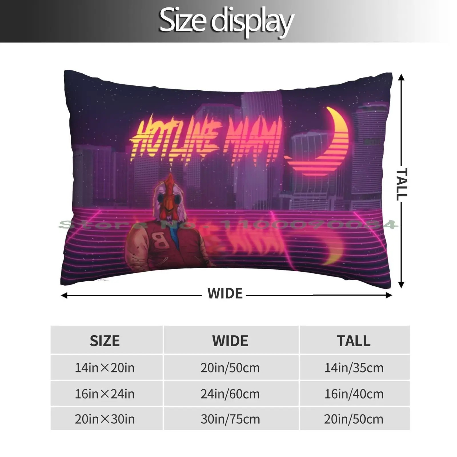 Hotline Miami Night Time City Pillow Case 20x30 50*75 Sofa Bedroom Kpop Gidle Lion Princess Tumblr Art Aesthetic Long Rectangle