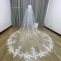 3m Cathedral Wedding Bridal Veil Soft Lace Ivory White Veil with Comb Veu Velo Noiva Wedding Accessories 3m 4m 5m Customizable V