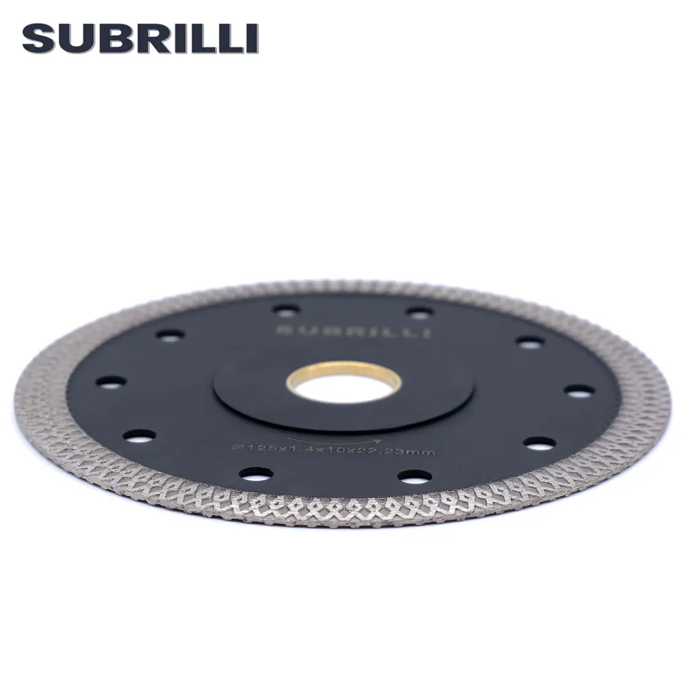 SUBRILLI 5นิ้ว125Mm Diamond Saw Blade สำหรับกระเบื้องเซรามิคหินอ่อนหินแกรนิต Wave สไตล์ตัดเพชรก้าวร้าววงกลม saw