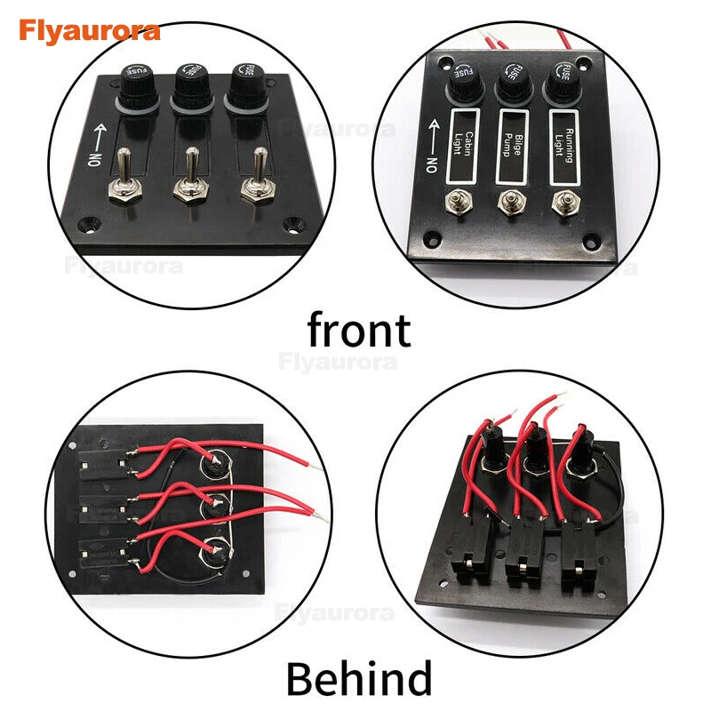 1PC 3P/6P Bakelite Toggle Switch Panel w/Fuses Gang For Boats Rv's 12V Switch Panel for Car off-road vehicle  RV  bus  ship/boat